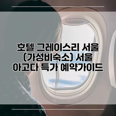 호텔 그레이스리 서울 (가성비숙소) 서울 아고다 특가 예약가이드