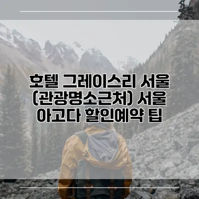 호텔 그레이스리 서울 (관광명소근처) 서울 아고다 할인예약 팁