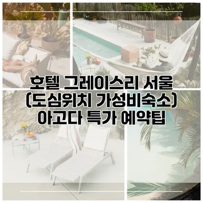 호텔 그레이스리 서울 (도심위치 가성비숙소) 아고다 특가 예약팁