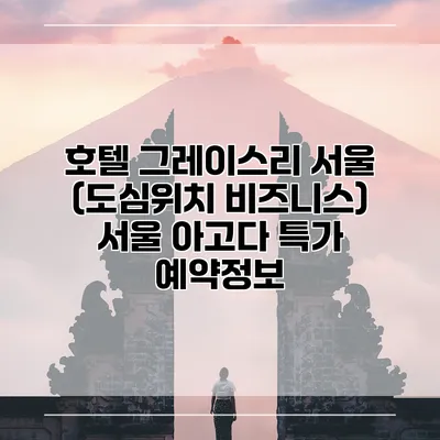 호텔 그레이스리 서울 (도심위치 비즈니스) 서울 아고다 특가 예약정보