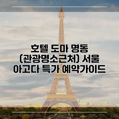 호텔 도마 명동 (관광명소근처) 서울 아고다 특가 예약가이드