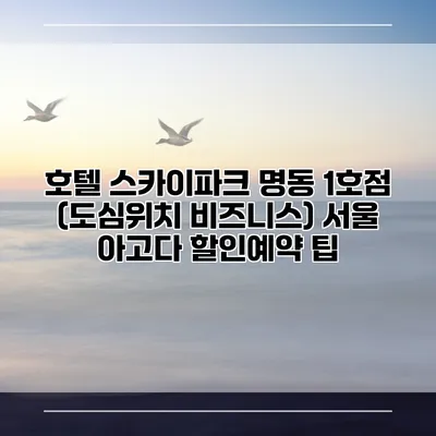호텔 스카이파크 명동 1호점 (도심위치 비즈니스) 서울 아고다 할인예약 팁