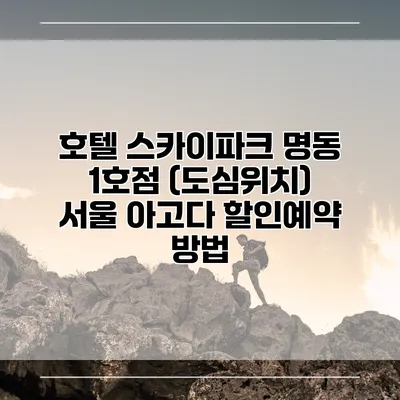 호텔 스카이파크 명동 1호점 (도심위치) 서울 아고다 할인예약 방법