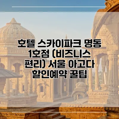 호텔 스카이파크 명동 1호점 (비즈니스 편리) 서울 아고다 할인예약 꿀팁