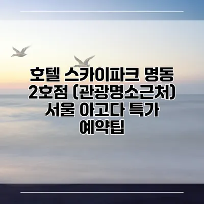 호텔 스카이파크 명동 2호점 (관광명소근처) 서울 아고다 특가 예약팁