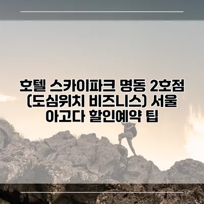 호텔 스카이파크 명동 2호점 (도심위치 비즈니스) 서울 아고다 할인예약 팁