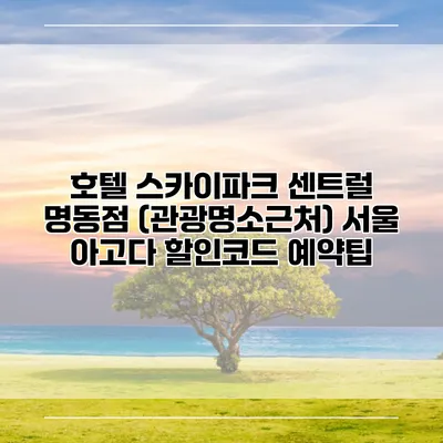 호텔 스카이파크 센트럴 명동점 (관광명소근처) 서울 아고다 할인코드 예약팁