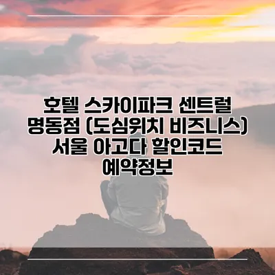 호텔 스카이파크 센트럴 명동점 (도심위치 비즈니스) 서울 아고다 할인코드 예약정보