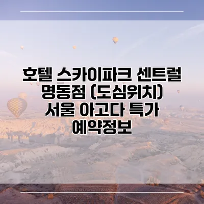 호텔 스카이파크 센트럴 명동점 (도심위치) 서울 아고다 특가 예약정보