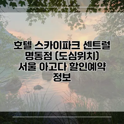 호텔 스카이파크 센트럴 명동점 (도심위치) 서울 아고다 할인예약 정보