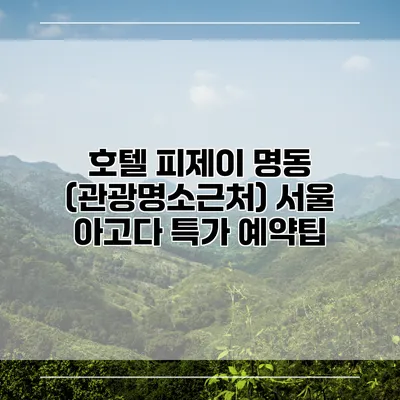 호텔 피제이 명동 (관광명소근처) 서울 아고다 특가 예약팁