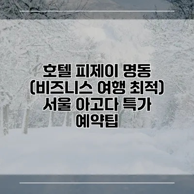 호텔 피제이 명동 (비즈니스 여행 최적) 서울 아고다 특가 예약팁