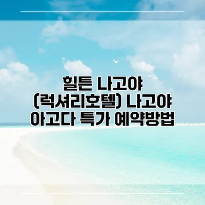 힐튼 나고야 (럭셔리호텔) 나고야 아고다 특가 예약방법