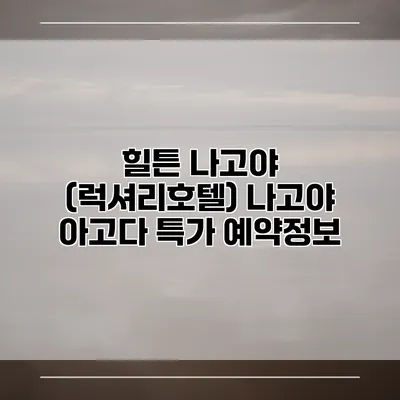 힐튼 나고야 (럭셔리호텔) 나고야 아고다 특가 예약정보
