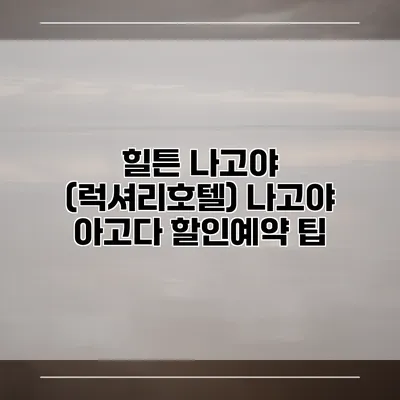 힐튼 나고야 (럭셔리호텔) 나고야 아고다 할인예약 팁