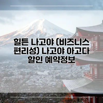 힐튼 나고야 (비즈니스 편리성) 나고야 아고다 할인 예약정보